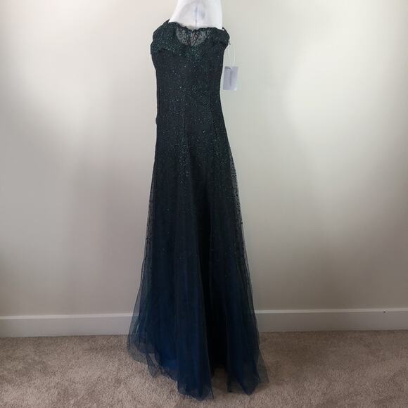 Marchesa Notte Off Shoulder Ombré Dress Blue Size 4 NWT - Picture 9 of 10